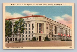 Vintage FBI Dept of Justice Building Washington D.C. Linen Postcard - Picture 1 of 2