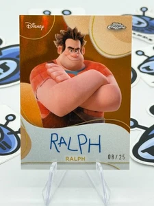 2025 Topps Chrome Disney Wreck-It Ralph Orange Refractor Facsimile Auto 8/25 - Picture 1 of 2