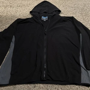 Felpa con cappuccio e zip intera Rounds Sport Fleece taglia XXL outdoor nera grigia - Foto 1 di 5