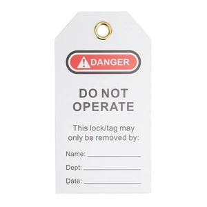 20Pcs Lockout Tagout Tag PVC Plastic Water Resistance Warning Effect Safety - Picture 1 of 12