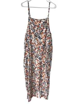 Mono Floral Talla Grande Sin Mangas Cuello Cuadrado Multicolor Algodón Verano Boho Foto 1 de 4