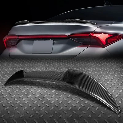 FOR 19-22 TOYOTA AVALON REAL CARBON FIBER V-STYLE REAR TRUNK LID SPOILER WING - Image 1 of 4