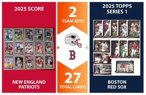 2025 Topps Boston Red Sox SCORE New England Patriots NFL MLB Team Set Bundle - 2 - Picture 1 of 5