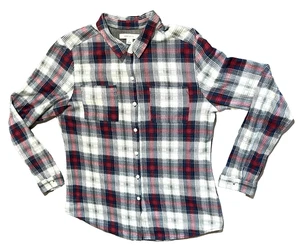 Adam Levine Women's Flannel Shirt Size L Long Sleeve Plaid Collarded - Picture 1 of 18