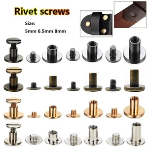 20 Chicago screws with rivets, screw heads 5mm, 6.5mm, 8mm bound book - Picture 1 of 36
