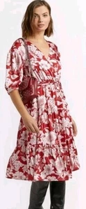 Rebecca Minkoff Mary Wrap Up Floral Flowy Medium Dress NWT MSRP $288 - Picture 1 of 8