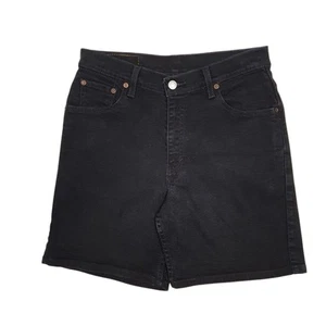 LEVIS Vintage 90s Stretch Black Denim Jeans Cotton Blend Shorts Womens W28 - Picture 1 of 6