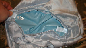GENUINE RUBBER LATEX GUSSET SANITARY PANTIES  BLUE w/ Tabs for Pads