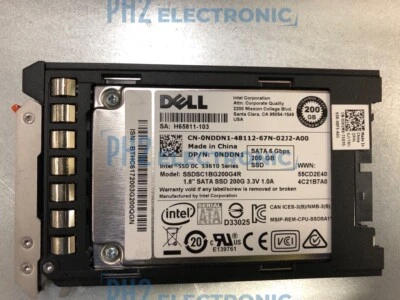 DELL NDDN1 0NDDN1 SSDSC1BG200G4R Intel 200GB 6GB/S SATA 1.8'' SSD DC S3610 - Image 1 of 2