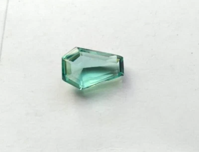 19*13 MM Coffin Shape Green Amethyst Hydro Quartz Faceted Loose Stone 11 Carat - Image 1 of 4