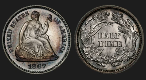 1867 NGC PR64 Mintage 8,000+ 625 Proof = 2nd Lowest H10C 🔴 #1 Seated Half Dime! Cover