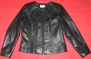 BAGATELLE LEATHER BLAZER JACKET COAT LINED BLACK L LARGE - Picture 1 of 6
