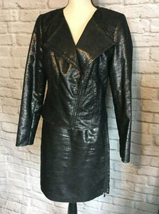 Laundry Shelli Segal 2 pc Skirt Suit Set Metallic Moto Special Occasion 4/6  - Picture 1 of 4