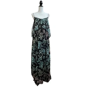 Jessica Simpson Women's Black Dress Large Floral Maxi Maternity Dress Lined - Picture 1 of 5