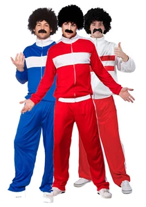 Traje de chándal Scouser para hombre vestido elegante década de 1980 retro caparazón años 80 disfraz de adulto - Imagen 1 de 10