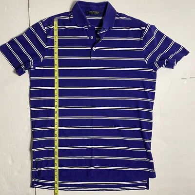Polo de golf Ralph Lauren para hombre azul y blanco a rayas manga corta Foto 1 de 4