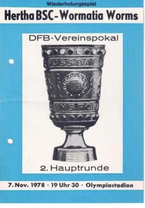 Cuaderno de programa de fútbol 78/79 Copa Hertha BSC Berlín - Wormatia Worms - Imagen 1 de 1