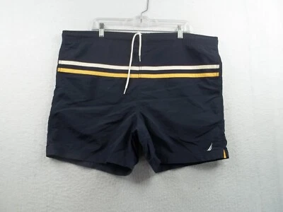 Pantalones Cortos de Natación Nautica Para Hombres Azul Forrado Talla L Cintura 44" Entrepierna 6" Foto 1 de 4