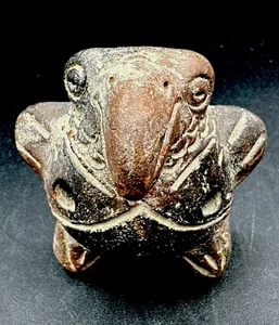 Pre Columbian Ocarina Pottery Bird Toucan Whistle Pottery Bird Effigy Flute - Picture 1 of 11