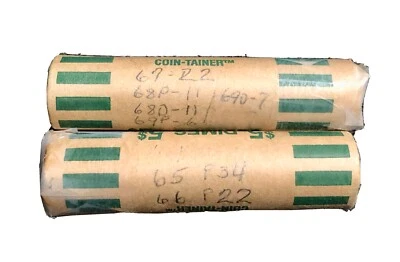 1965–1969 Roosevelt Dimes Rolls Lot P D S Mint Marks Circulated Coins Free Ship - Image 1 of 3