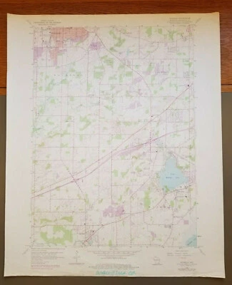 Оригинальная винтажная топографическая карта Muskego, Wisconsin 1976 USGS 27 дюймов x 22 дюйма - Изображение 1 из 4