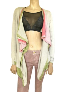 Asymmetrische Strickjacke Lagenlook Strick Pullover Cardigan vorne offen Damen Gr. S - Bild 1 von 6