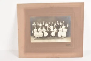 Alte Fotografie Gustav Brenner Stuttgart Gruppenportrait Tanzkurs? ca 36x30cm - Picture 1 of 5