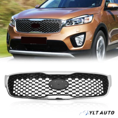 For 2016-2018 Kia Sorento L LX Front Bumper Upper Grille Chrome Trim KI1200181 - Image 1 of 4