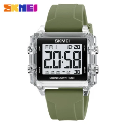 SKMEI Men Rectangle Watch Chronograph Wristwatch Boys Girl Digital Sport Watch - Image 1 of 4