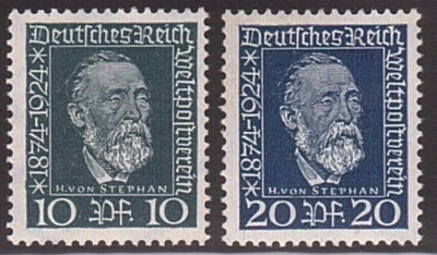 ✠Germany Stamps Deutsches Reich 1924 Heinrich Stephan Mi-Nr. 368/369 MNH** - Image 1 of 2
