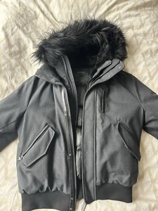 Mackage Men Dixon Bomber Charcoal/Natural Fur Size 44 XL - Picture 1 of 5