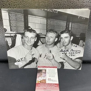 CLETE BOYER SIGNED 8x10 ROGER MARIS, MICKEY MANTLE INSC WS CHAMPS 1961 - JSA Coa - Picture 1 of 2