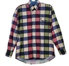 Roper Lone Roo Plaid Shirt Button Down Long Sleeve Mens L  Multicolor Cotton