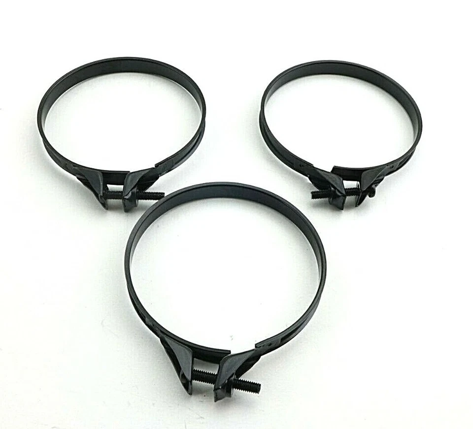 2FASTMOTO SET OF 3 BLACK BAND CLAMPS, 53-60mm RANGE (2.08" - 2.20") 25-3114C - Image 1 of 2