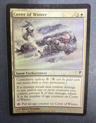 MTG FOIL COLDSNAP COVER OF WINTER NM MAGIC THE GATHERING RARE ENCHANTMENT WHITE - Image 1 of 4