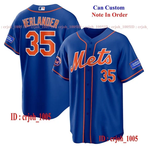 Justin Verlander #35 Baseball Jersey 2023 Season Print Fan Mets S-5XL Can Custom Cover