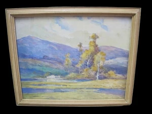Pintura de paisaje enmarcada firmada por artista de Alfred Hermann SCHROFF Oregon ACUARELA - Imagen 1 de 6