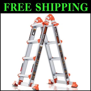 Compact Multi-Position 14 FT Ladder - 330 lbs Capacity, Easy to Store & Use - Picture 1 of 10