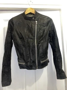 New Look vintage look leather biker jacket - Picture 1 of 4