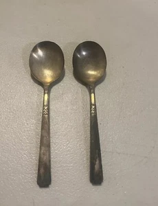 Oneida-Rogers 1881 LILAC TIME Silverplate Soup Spoons Flatware Silverware 2 - Picture 1 of 10