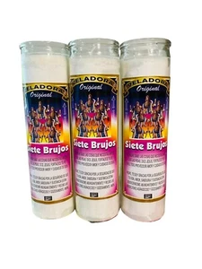 SIETE BRUJOS Veladora - 7 WITCHES Candle Para Abundancia y Bendiciones - Picture 1 of 1