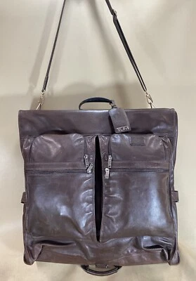 Vintage Tumi Brown Leather 24” Bi-fold Full Size Garment Bag - Image 1 of 4