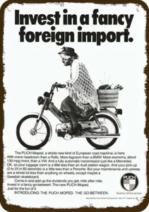 1976 PUCH MOPED Scooter Motorcycle Vintage-Look DECORATIVE REPLICA METAL SIGN - Picture 1 of 1