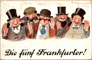 THE FIVE FRANKFURTERS comic HUMOR Germany art Postcard - Bild 1 von 2