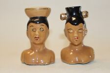 Vintage Native African Nubian Boy Girl Salt & Pepper Shakers Made in Japan