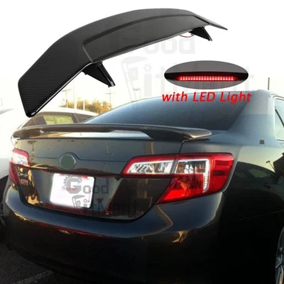 For Toyota Camry LE Sedan 52" Rear Trunk Spoiler GT Wing Carbon Fiber w/LED Lamp Foto 1 de 4