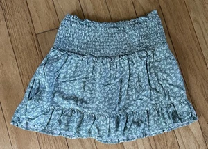 Wonder Nation Sage Green Skirt Skort Flowers Girls Size L 10-12 Elastic Waist - Picture 1 of 8