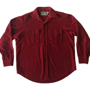 Vintage 90s EDDIE BAUER Chamois Cloth SHIRT Made in USA Red Measures Size XL  - Bild 1 von 7