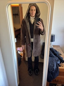 Hi-buxter Shearling M/L Pig Split Leather Suede Jacket Sheepskin Pennylane Y2K - Picture 1 of 14