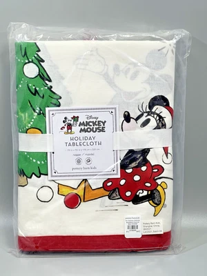 Pottery Barn Kids Disney Mickey Minnie Mouse Holiday Christmas Tablecloth - Image 1 of 4